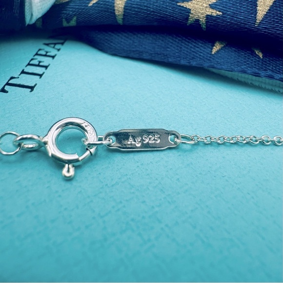 Tiffany & Co Sapphire Knot Key Charm Necklace in Sterling Silver with PACKAGING - Picture 9 of 11